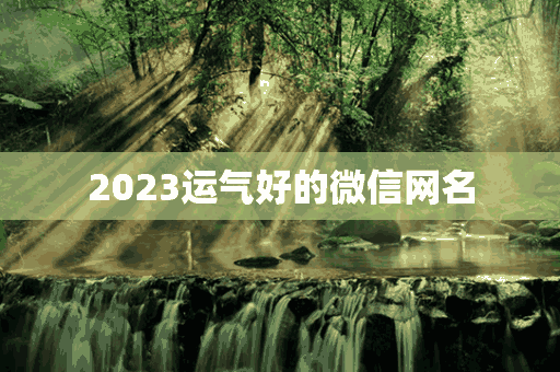 2023运气好的微信网名